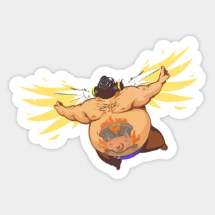 Roadhog Diving with Mercy Wings Sticker